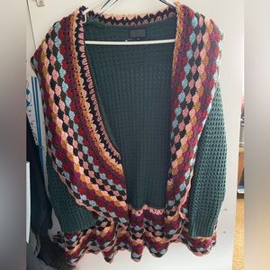 Green & Multicolor Cardigan M/L